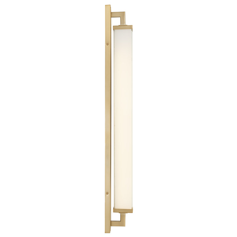 Barre d'éclairage intégrée pour meuble-lavabo à DEL, H 4,5 po x l 22 po x P 4 po, Laiton antique