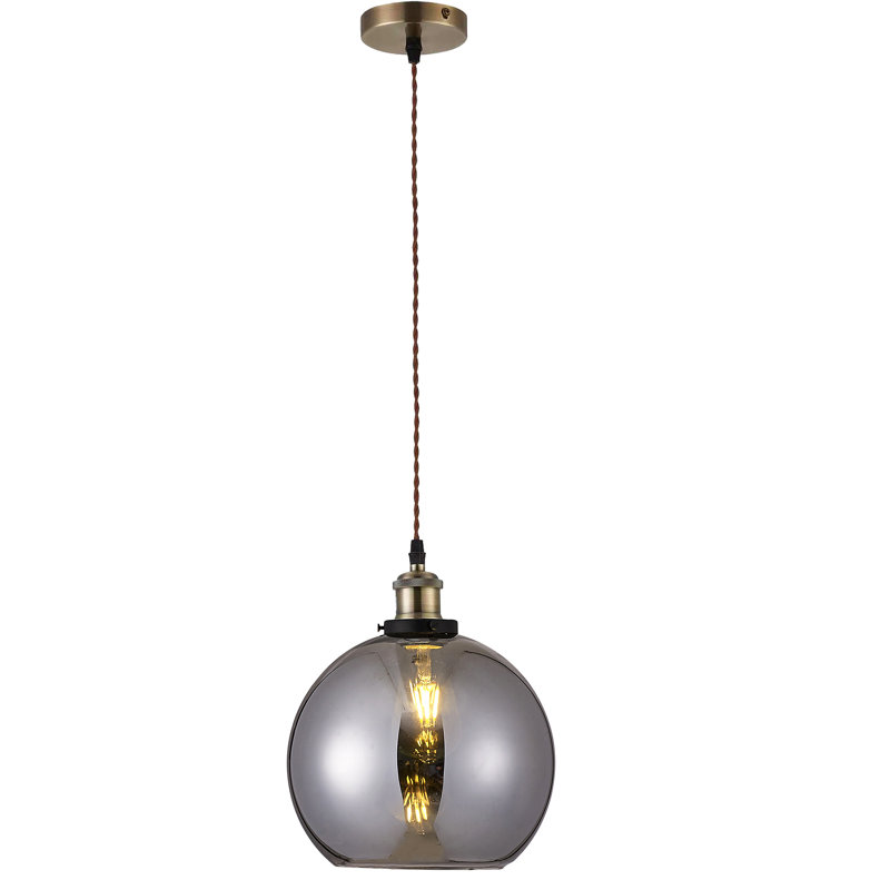 1 - Light Clear Sphere Pendant, Smoke