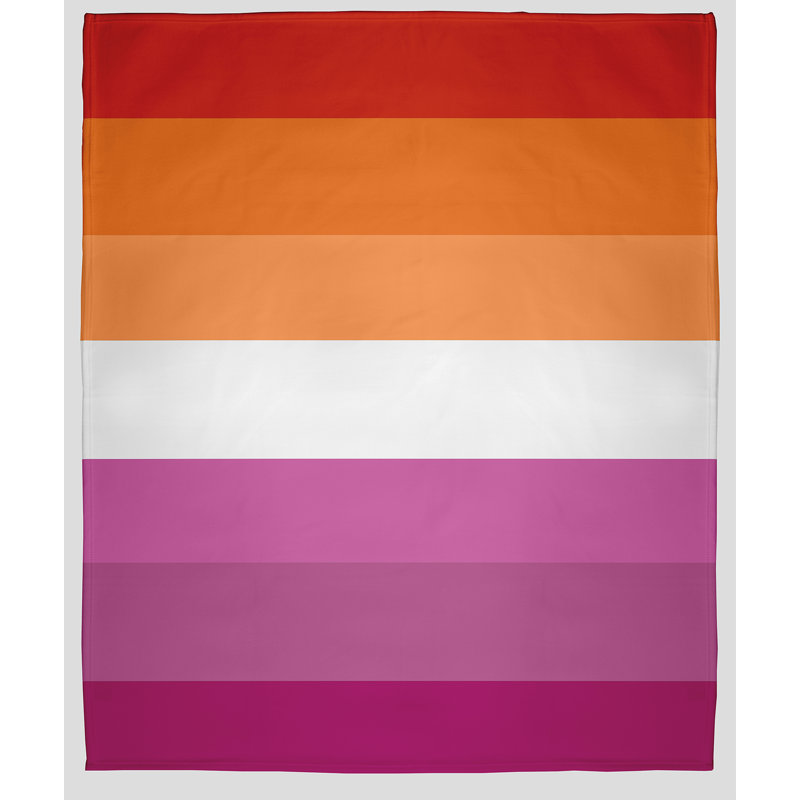 Plain Weave / Muslin Throw Blanket, Throw, Orange/White/Pink