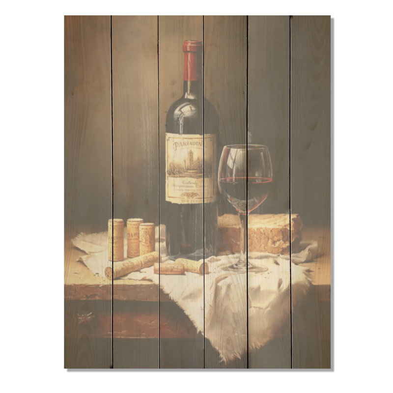 Barolos Body - Vin panneau de bois, art mural sur bois de pin naturel, H 20 po x l 10 po