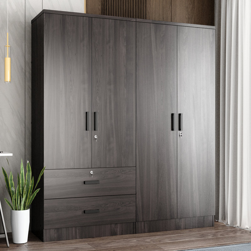 Armoire double avec 4 portes minces et 2 tiroirs! , Tabac