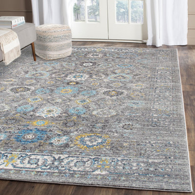 Tapis argenté tissé à la machine Chelsea