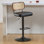 Tabourets de bar pivotants à hauteur ajustable 360 ° avec dossier en rotin