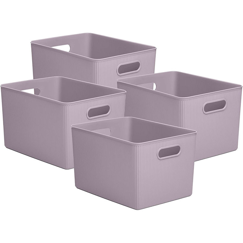 Panier en plastique nervuré, 4, Lilas