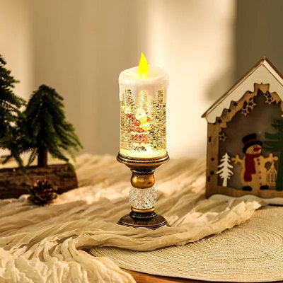 Flameless Led Christmas Candle With Music, Vintage Table Lantern With 8 Holiday Songs, Battery Operated Electronic Night Light For Indoor And Outdoor Holiday Decor
