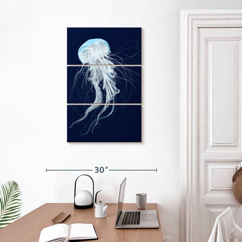 Brampt Wispy White Jellyfish, 32" H x 20" W