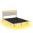 Modern LED-Lit Upholstered Floating Bed Frame-1838090404-1838090407