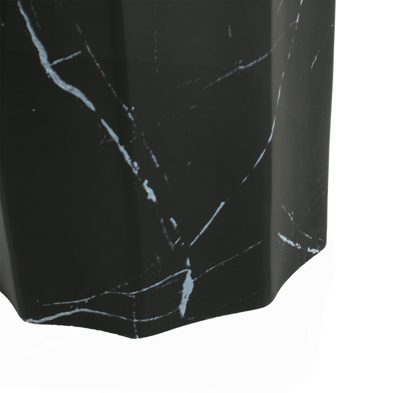 Table de bout d'extérieur en marbre noir effet béton léger, table de bout Mgo de salon