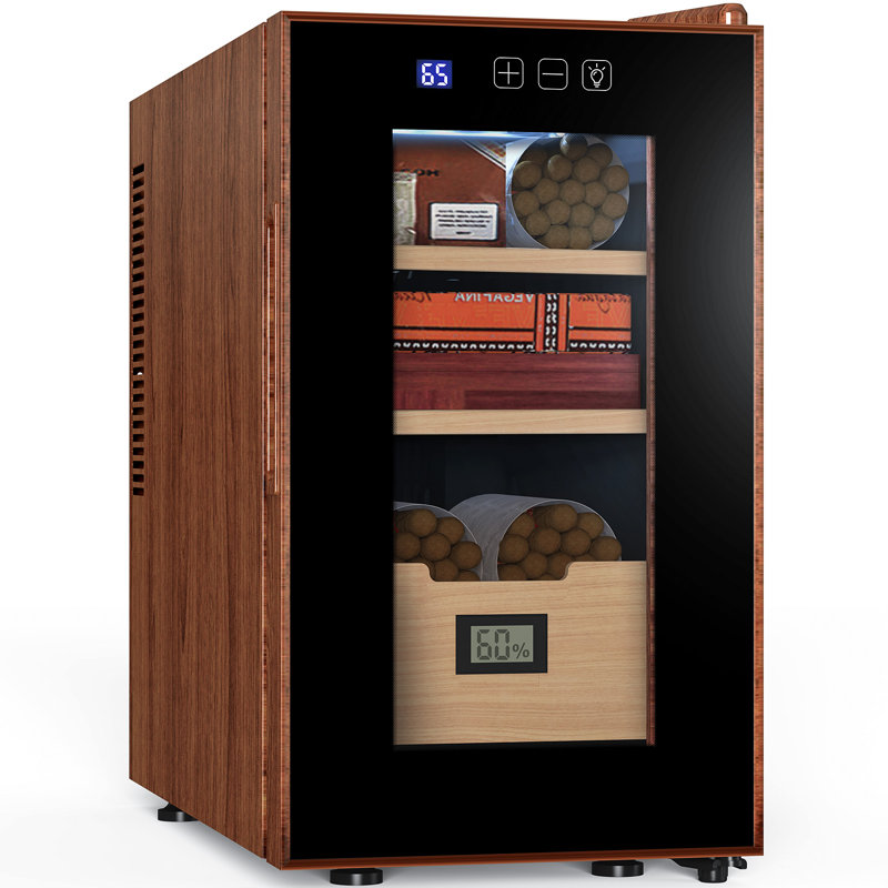 23L Spanish Cedar Wood Electric Cigar Humidor with Hygrometer
