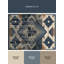 Tapis gris moelleux moelleux à motif de blocs d'inspiration mondiale Dahill-2024299139