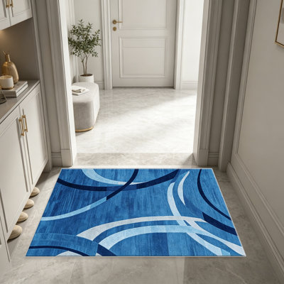 Blue and Light Blue   area rugs for Living Room, Soft and Comfortable, Suitable for all seasons, easy to maintain, machine washable Indoor floor mat, Under Table Farmhouse suitable for Bedroom, Dining Room, Study,  Balcony, Home Decor Patio