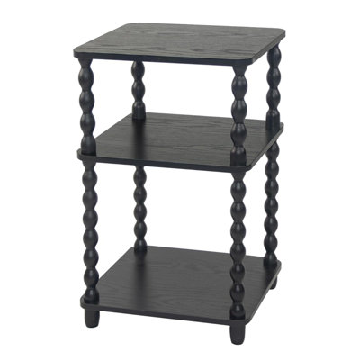 Vintage Small End Table with Storage Shelf for Living Room, Bedroom, Office, and Small Spaces