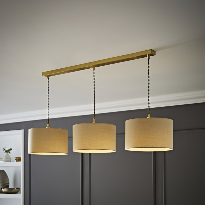 Albeiro 3 - Light Pendant, Brushed Gold, No, Beige