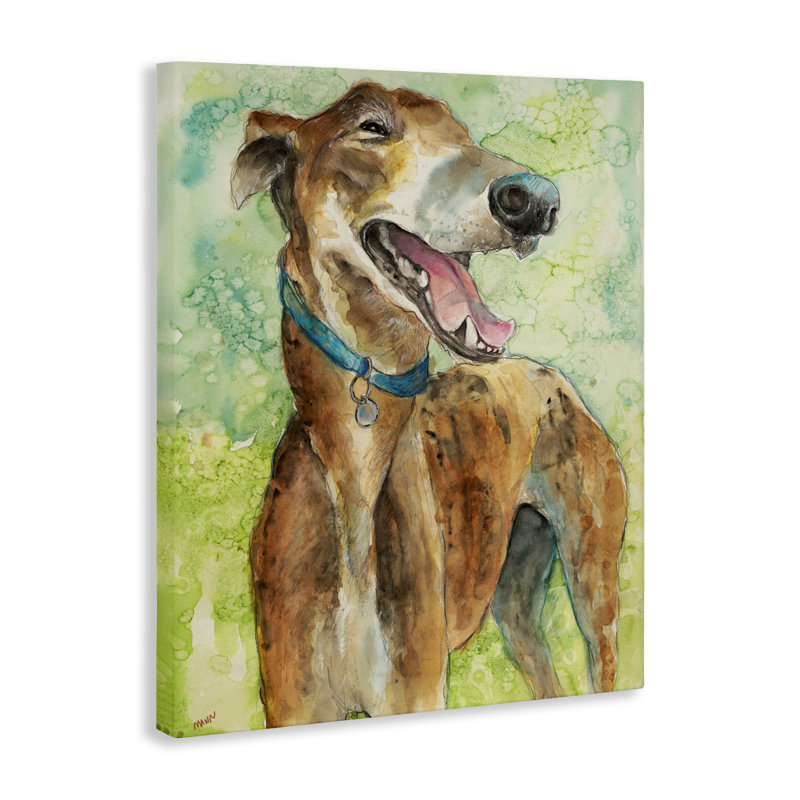 Toile Greyhound Smile Watercolor, conception de Patti Mann, H 30 po x l 24 po