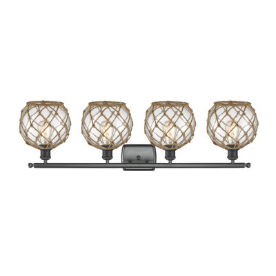 Éclairage de salle de bain à intensité variable 4 lumières Larochelle Farmhouse Rope