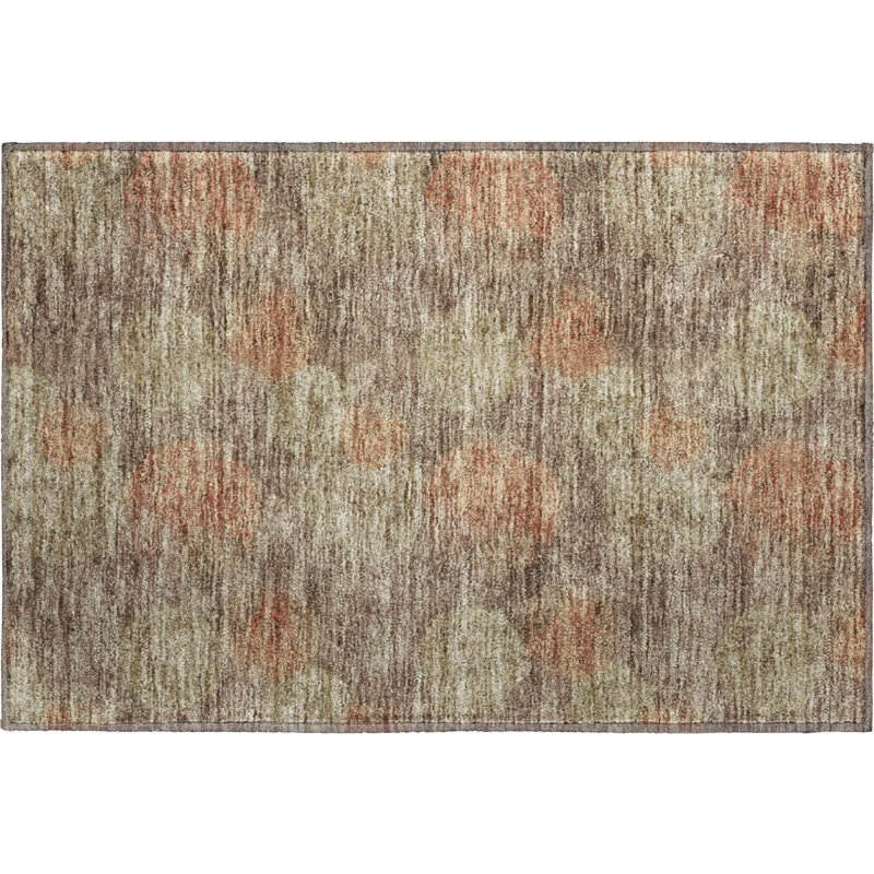 Premium Machine Washable Prisco Brown Rug, Rectangle 1'8" x 2'6"