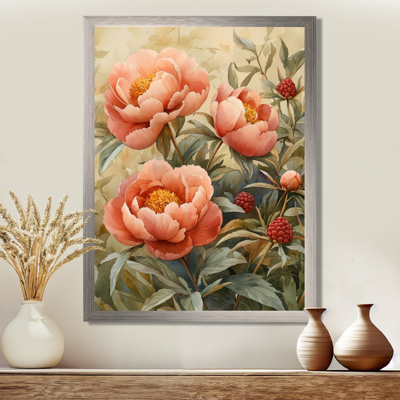 Isola - impressions murales florales, Argent argent, H 32 po x l 24 po, Reproduction encadrée d'une seule photo