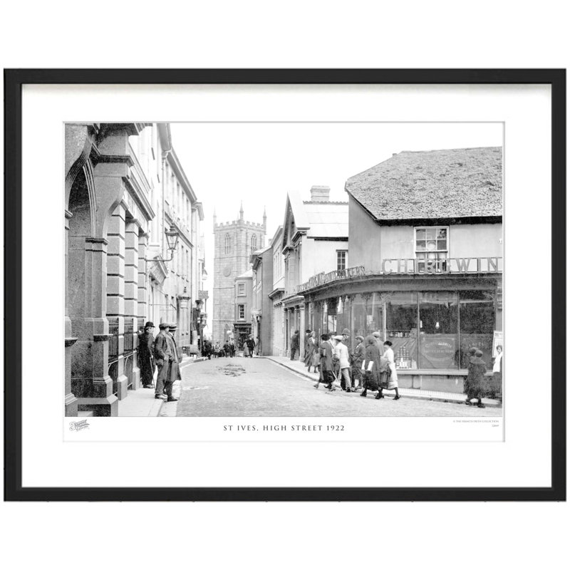St Ives, High Street 1922 by Francis Frith - Single Picture Frame Print, 40cm H x 50cm W x 2.3cm D