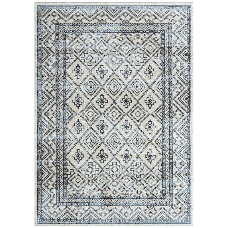 Tapis gris Jahnvi, Rectangle 6 pi 6 po x 9 pi 2 po