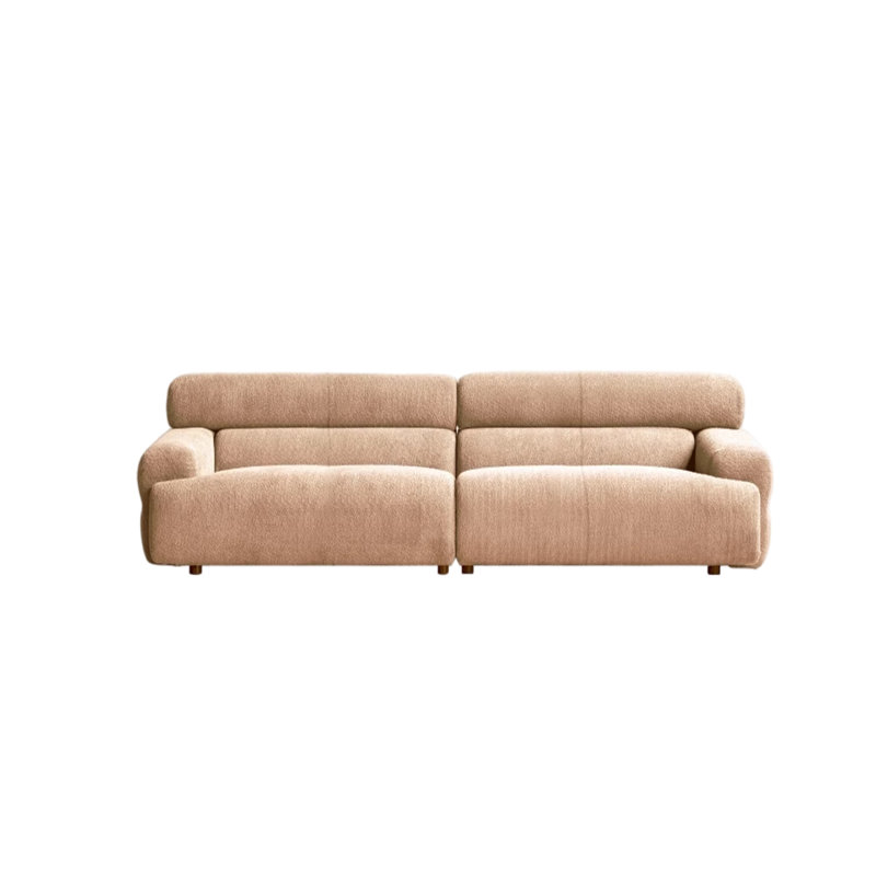 Canapé rétro en tissu simple, 3, H 28,34 po x l 98,42 po x P 43,7 po, Kaki
