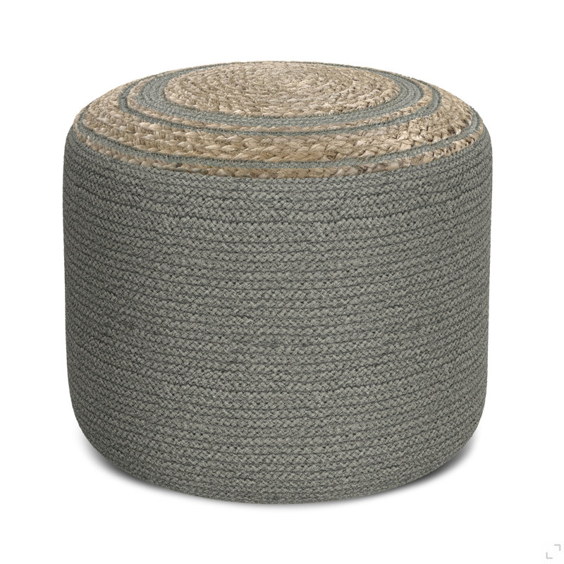 Round Braided Pouf - Dove Grey