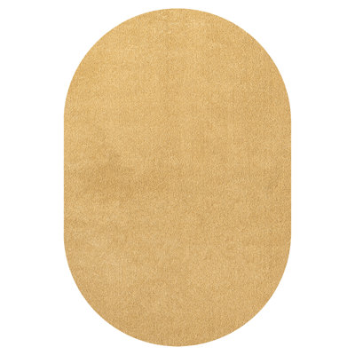 Asako Solid Low-Pile Mustard Rug