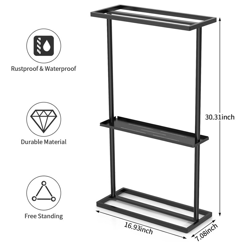 Porte-serviettes sur pied à 2 niveaux