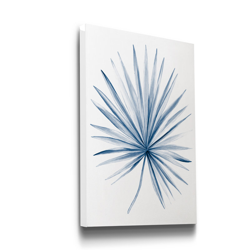 Reproduction d’art sur toile tendue « Indigo tropical Leaves II », H 12 po x l 8 po x P 1 po