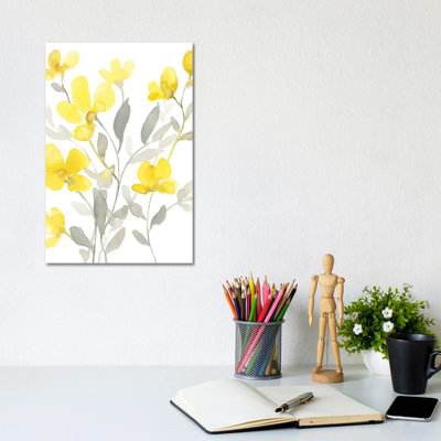 Yellow & Grey Garden I 1 Piece Wrapped Canvas Wall Art