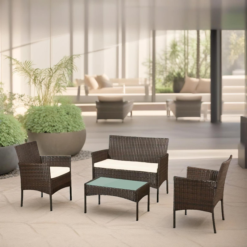 3 - Person Wicker Patio Dining Set with