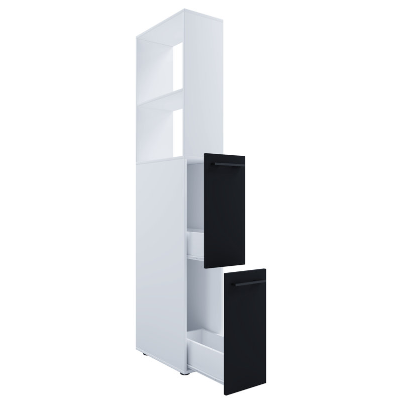 Rainna Bathroom Cabinet, White/Black
