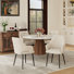Modern Fabric Upholstered Dining ArmChair with Metal Legs, Ergonomic Back