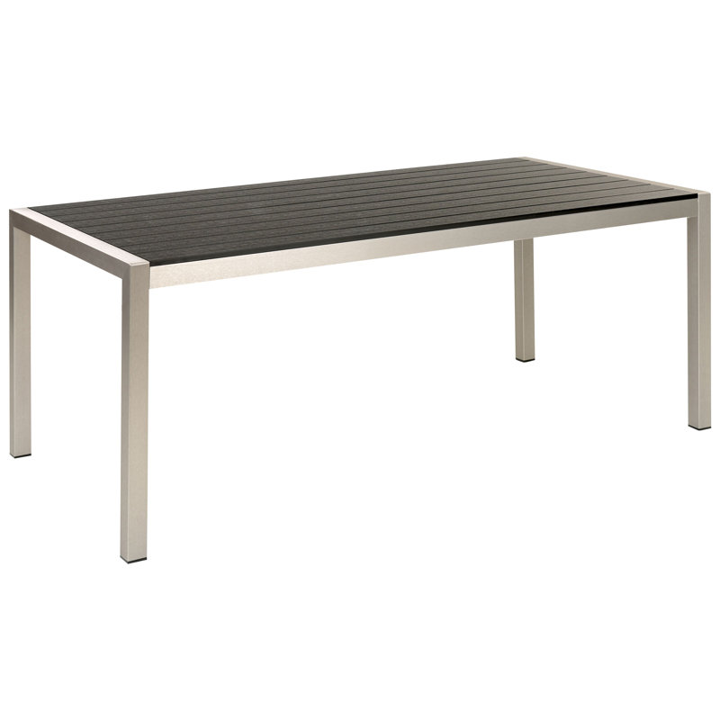 Hillegier Rectangular 180Cm L Table, Black, Silver