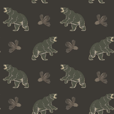 Roaming Black Bear - Dark Mocha Wallpaper