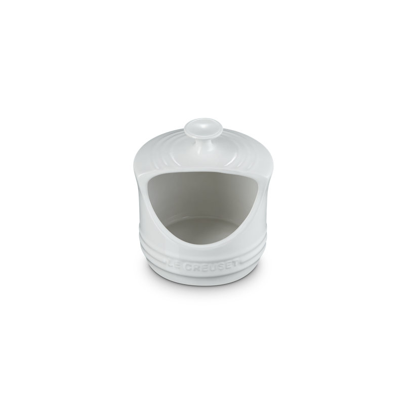 Stoneware Salt Crock, White