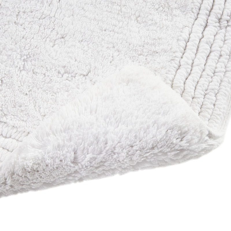 24X72" 100% Cotton Bath Rug, 3000 Gsm, White, Reversible, Fluffy & Soft, Machine Washable White Cotton, Superior Quality Fabric,