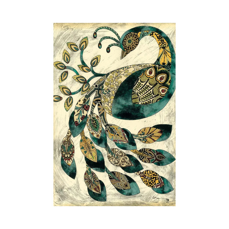 «Royal Peacock II» par Chariklia Zarris - reproduction d'art, Toile tendue, H 60 po x l 40po x P 1,5 po