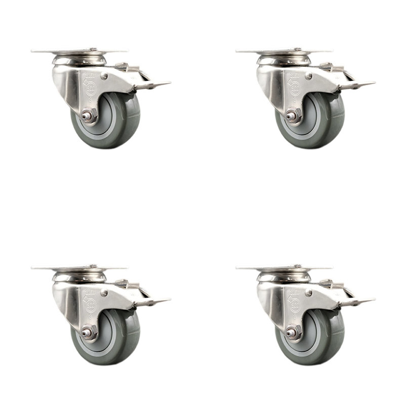 Polyurethane Casters, Gray