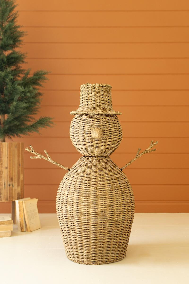Seagrass Snowman Holiday Sculpture