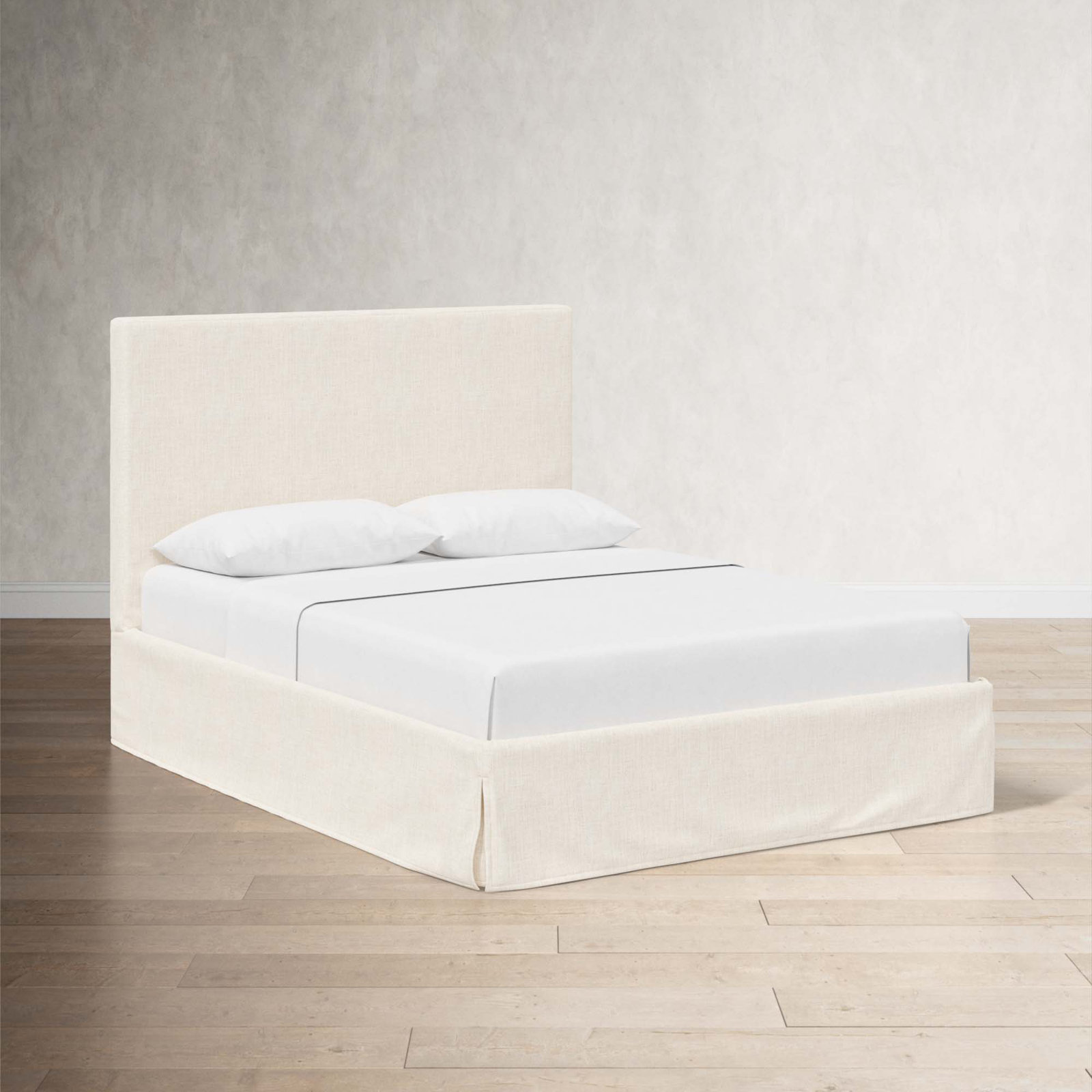 Verona Upholstered Slipcover Bed, Classic Talc Linen, Full