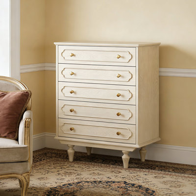 Sturdy Solid Wood 5-drawer Storage Cabinet