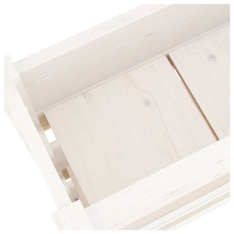 Kwanna Self-Watering Wood Raised Garden Bed, White, 104.5cm H x 77cm W x 25cm D