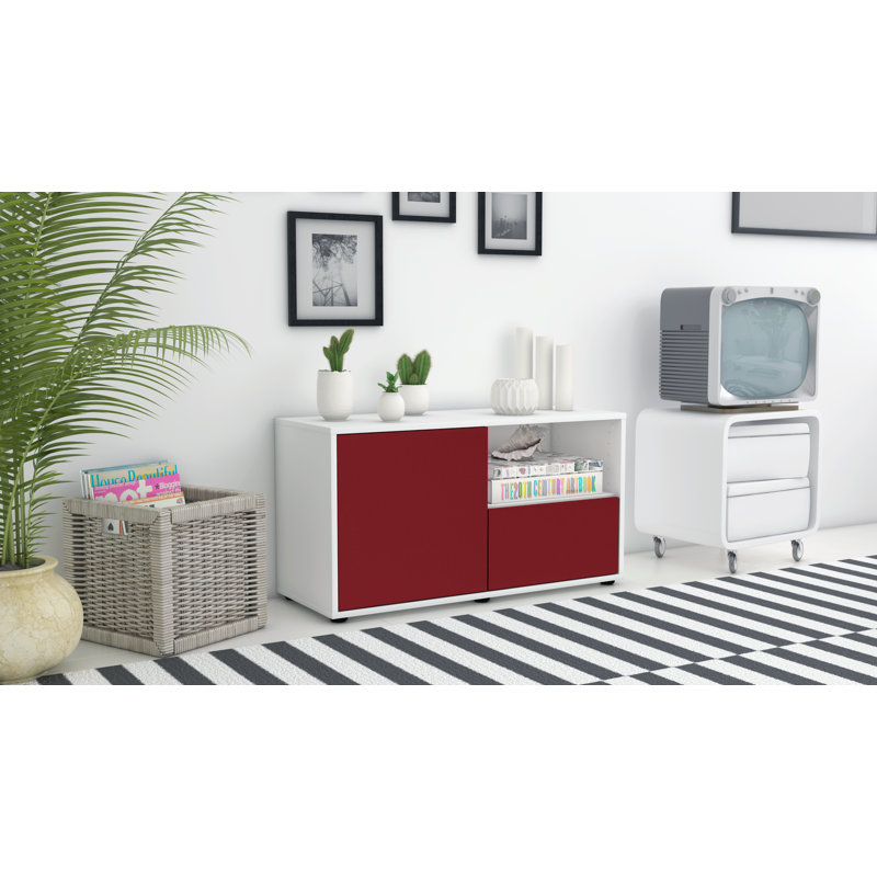 Sincere 92cm W 1 - Drawer Chest of Drawers, Red / Matte White