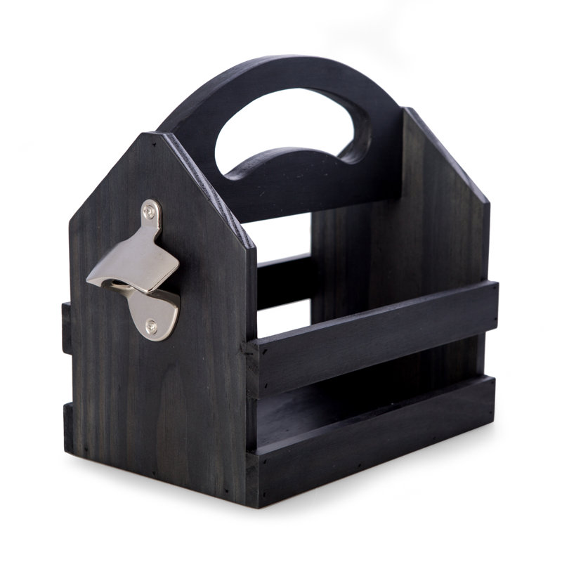 Porte-bouteilles en bois massif Ashanti, Noir