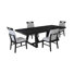 Pinnacle 5PC Standard Height Dining Set in Charcoal-Table and Four Chairs