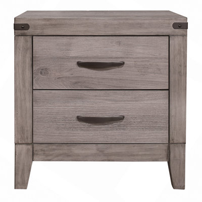 Wooden Nightstand With 2 Drawers