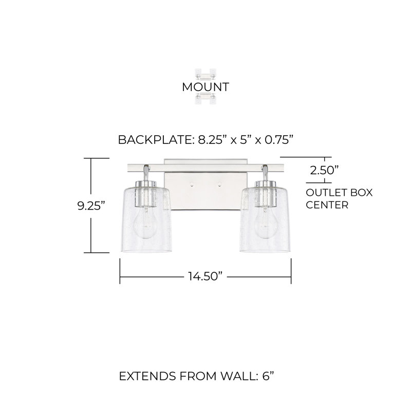 Greyson 2 - Light Dimmable Vanity Light, Chrome