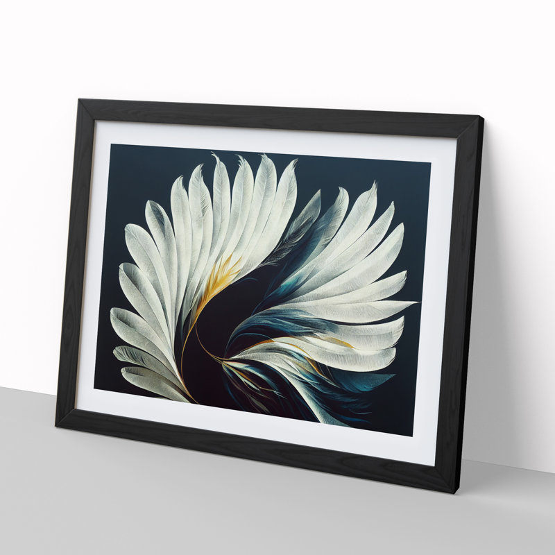 Attracting Bird Feathers - Framed Print, Black, 25cm H x 34cm W x 2cm D