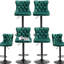Tabourets de bar modernes et rembourrés en velours pivotant noir (ensemble de 4)-1328290078-1336574022