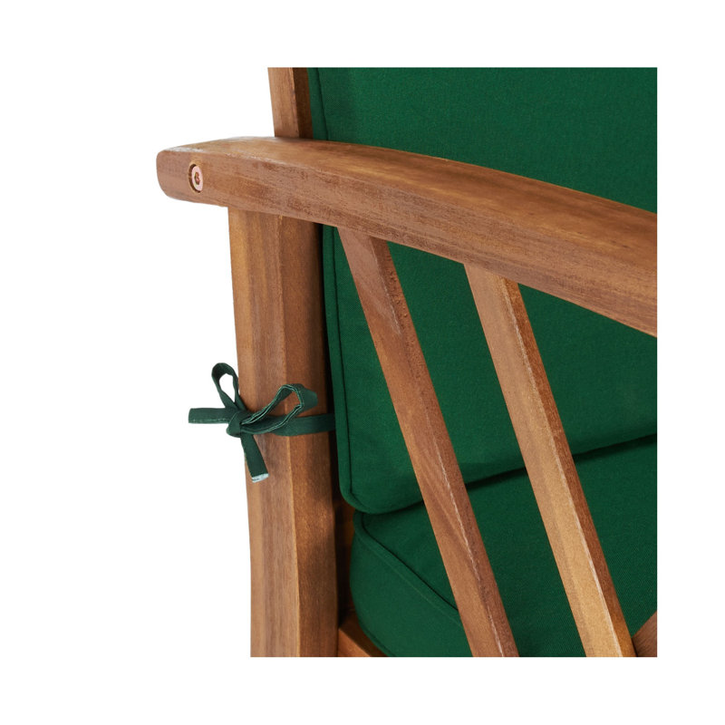 Ensemble de conversation avec canapé 4 pièces Calhoun, Structure naturelle / coussin vert